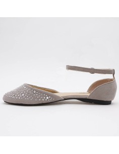 BALLERINES FEMMES À STRASS GRIS BRIGITTE  2