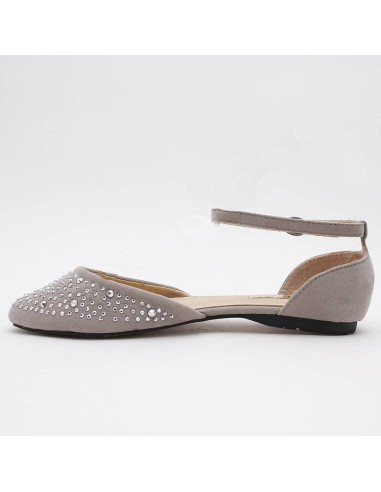 BALLERINES FEMMES À STRASS GRIS BRIGITTE  BALLERINES FEMMES À STRASS GRIS BRIGITTE
