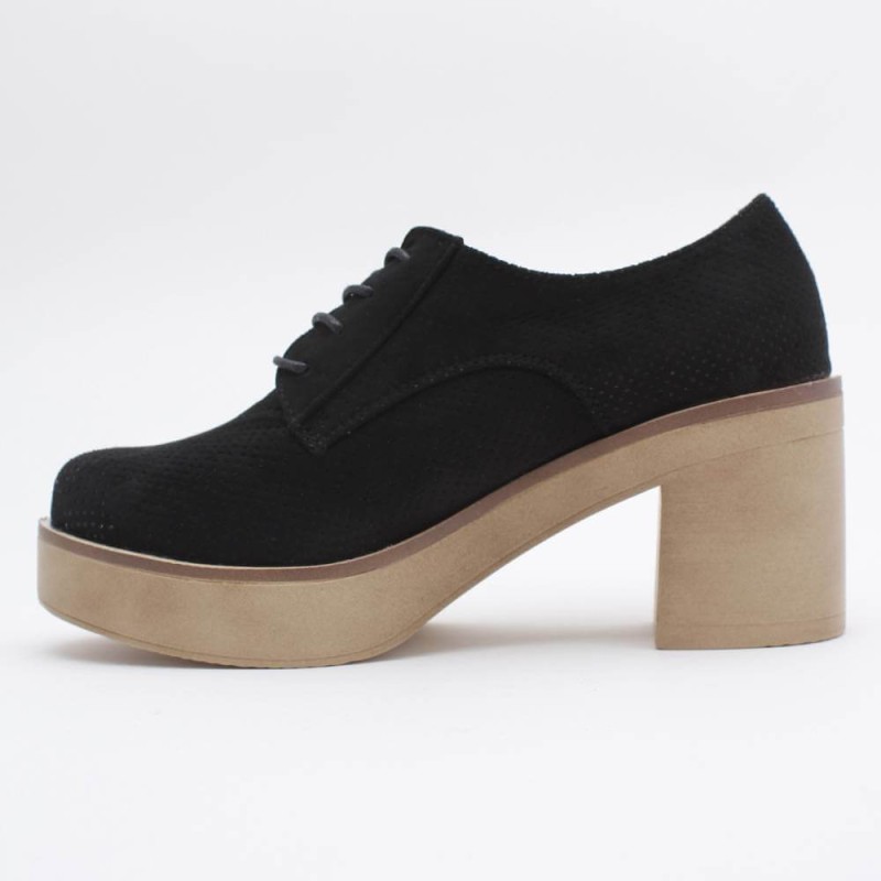 Derbies perforées à semelle compensé noire Vanina Derbies perforées à semelle compensé noire Vanina