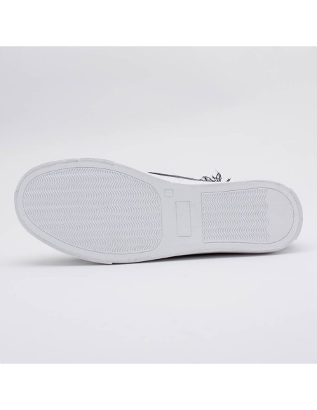 basket en jeans noir à franges et lacets Joyce