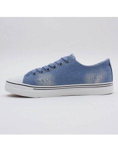 Baskets en jean femme bleue claire à motif AURELIE 2