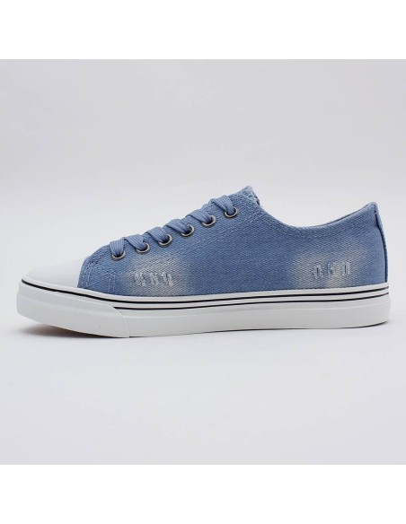 Baskets en jean femme bleue claire à motif AURELIE