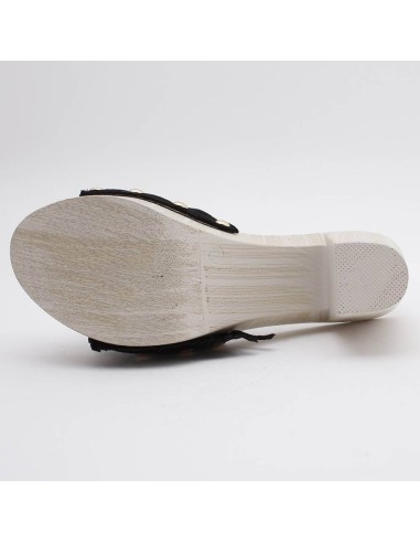 Sabots jeans rivets dorés talon blanc bout ouvert NICE Sabots jeans rivets dorés talon blanc bout ouvert NICE