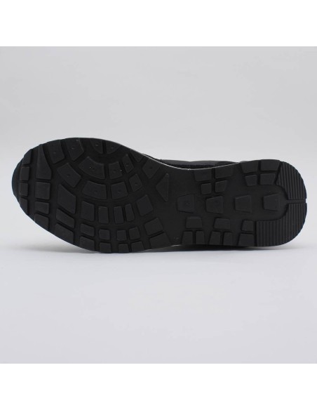 Baskets noires simili cuir et matelassées à lacets ERIKA