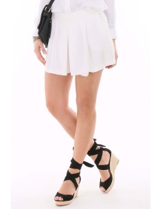 Espadrille à talon compensé à ruban montant noir ISA 2