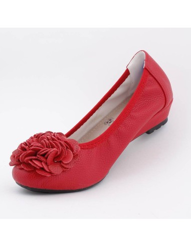 Ballerines rouges compensées à fleur chouchou Belleville Ballerines rouges compensées à fleur chouchou Belleville