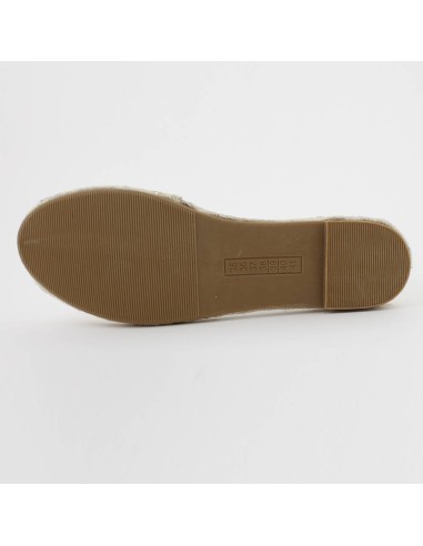 Espadrille plate à ruban satiné blanc bout corde LINIA Espadrille plate à ruban satiné blanc bout corde LINIA