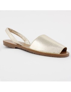 Sandales simili cuir bout ouvert doré Minorque
