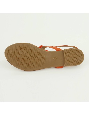 Sandales plates à fleur orange MALAGA Sandales plates à fleur orange MALAGA