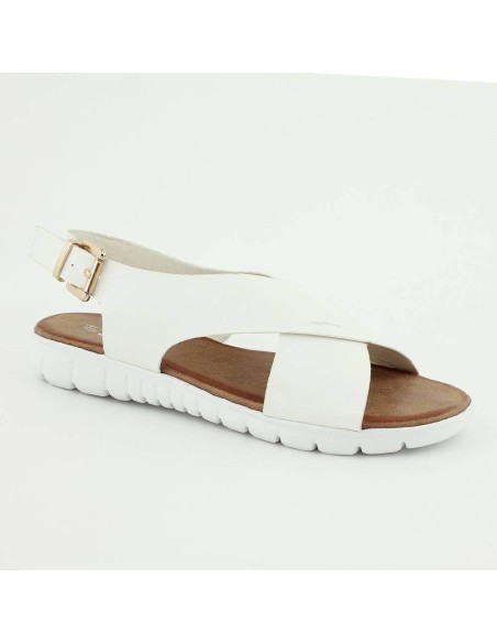 Sandales à brides croisées semelle basket blanche Marilise