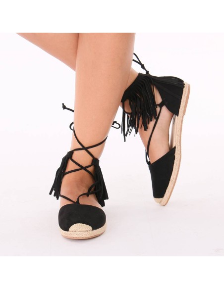 Espadrille daim et raphia avec franges vert kaki ALYZE