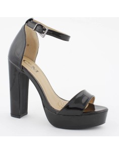 Chaussures de soirée à talon haut noir verni REGINA