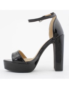 Chaussures de soirée à talon haut noir verni REGINA 2