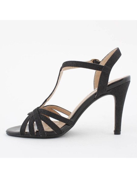 Chaussures de soirée à talon et paillette noir MERY