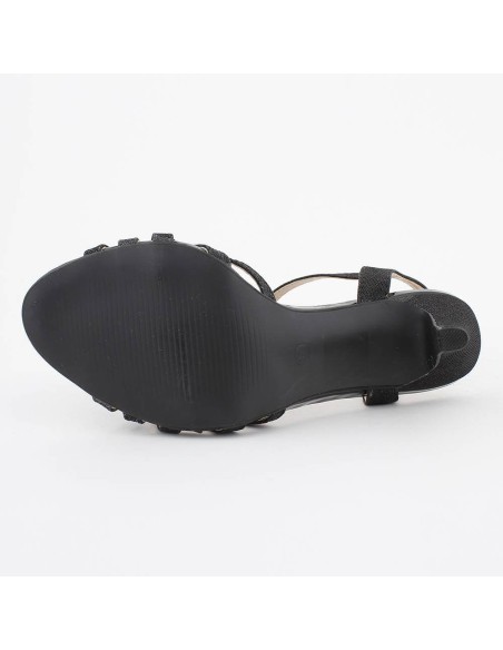 Chaussures de soirée à talon et paillette noir MERY