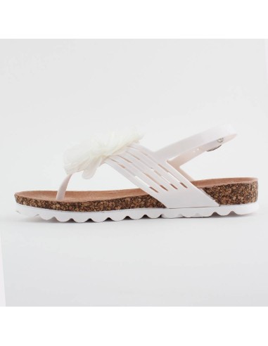 Sandales semelle liège à pétales blanches MARIELLA Sandales semelle liège à pétales blanches MARIELLA