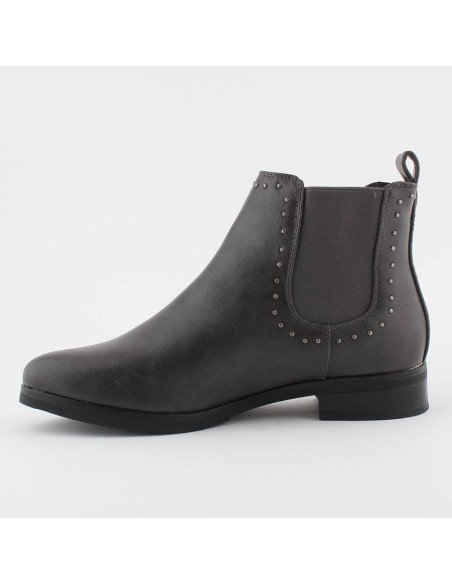 Bottines  basses bout rond  bande élastiquée grise Shea