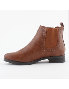 Bottines  cloutées basses simili cuir camel Shea 2
