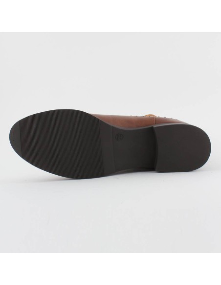 Bottines  cloutées basses simili cuir camel Shea