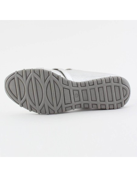 Ballerines simili cuir  à scratch argenté TANIA