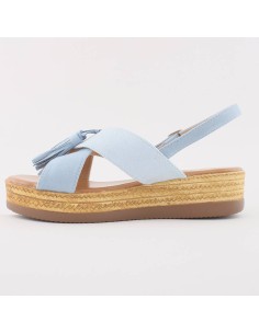 Sandales compensées bleu clair Adriana 2