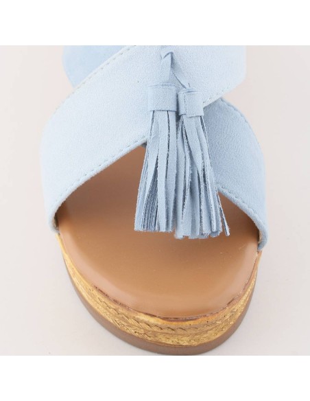 Sandales compensées bleu clair Adriana