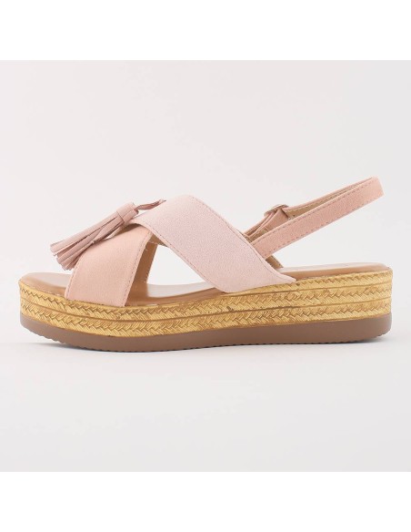 Sandales compensées bleu clair Adriana