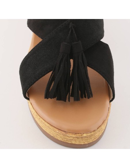 Sandales compensées bleu clair Adriana