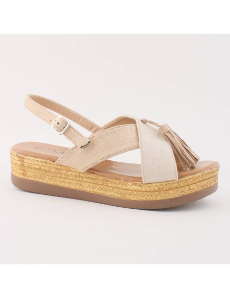 Sandales compensées bleu clair Adriana