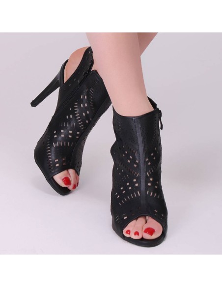 Sandales trouées camel à talon aiguille Camille