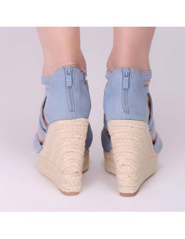 Sandales compensées corde bleu clair STACY Sandales compensées corde bleu clair STACY