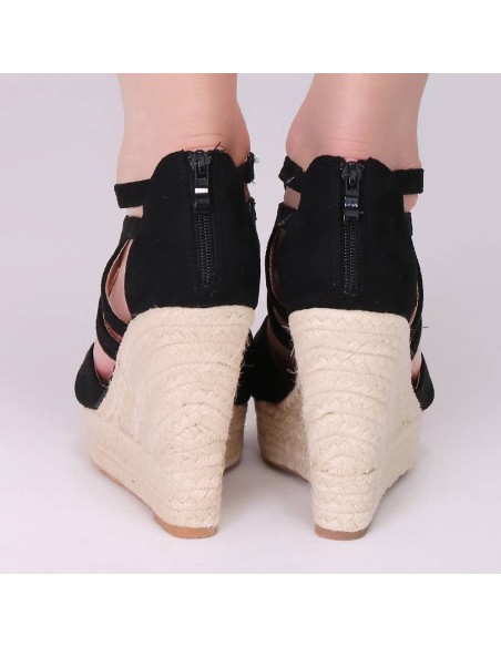 Sandales compensées corde bleu clair STACY