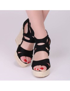 Sandales compensées corde bleu clair STACY 2