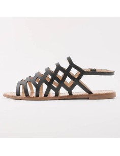 Spartiates femme noires à boucle 2