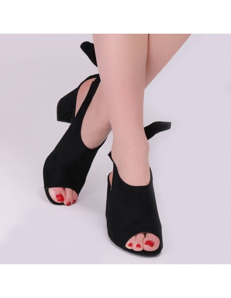 Sandales à ruban et talon noir Candy