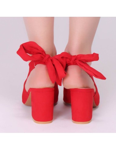 Sandales rouges à talon carré Candy Sandales rouges à talon carré Candy