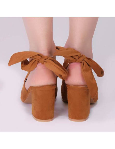 Sandales à ruban et talon noir Candy