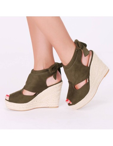 Sandales talon compensé effet corde à nœud noir Paulina Sandales talon compensé effet corde à nœud noir Paulina