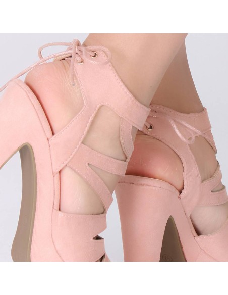 Sandales roses femme à talon Mylena