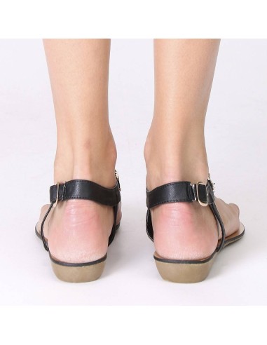 Sandales femme noires à chaine dorée SHARON Sandales femme noires à chaine dorée SHARON