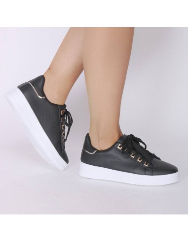 Baskets compensées femme à lacets noir Fanie Baskets compensées femme à lacets noir Fanie