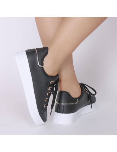 Baskets compensées femme à lacets noir Fanie Baskets compensées femme à lacets noir Fanie