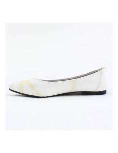 Ballerine confortable blanche plate simili cuir  bout daim SENTIER  2