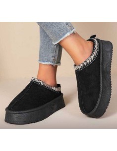 Bottines noires peau de mouton Riverina