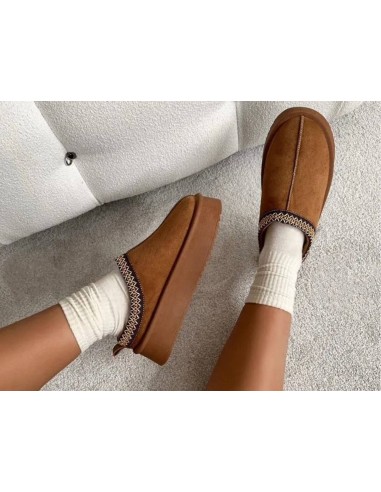 Bottines compensées peau de mouton camel Riverina Bottines compensées peau de mouton camel Riverina