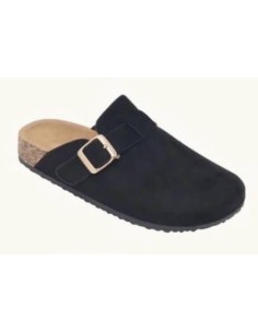 Mules confortables en suédine noire Véria