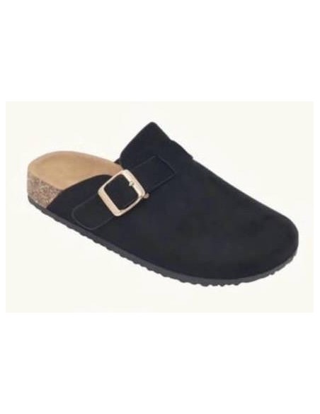 Mules confortables en suédine noire Véria