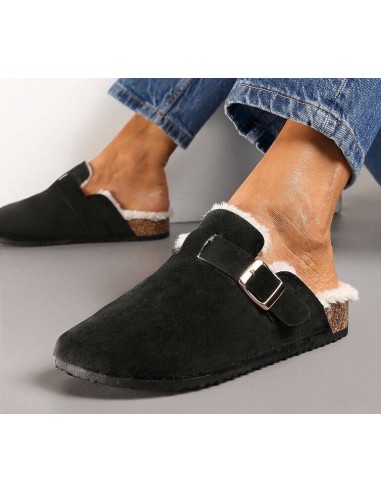 Mules noires fourrées femme Malia Mules noires fourrées femme Malia