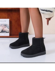 Boots noirs fourrés en suédine Eurika