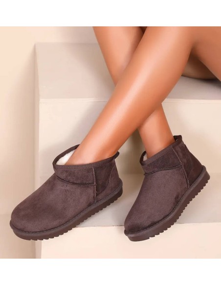 Bottines basses fourrées daim marron Eton